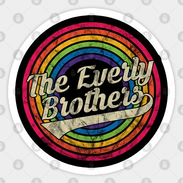 The Everly Brothers - Retro Rainbow Faded-Style Sticker by MaydenArt